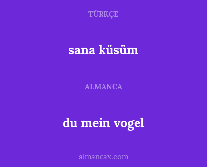 du mein vogel - sana küsüm