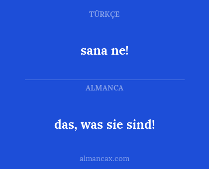 das, was sie sind! - sana ne!