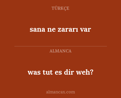 was tut es dir weh? - sana ne zararı var