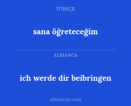 ich werde dir beibringen - sana öğreteceğim