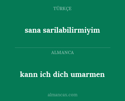 kann ich dich umarmen - sana sarilabilirmiyim