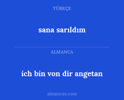 sana sarıldım - ich bin von dir angetan