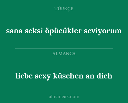 sana seksi öpücükler seviyorum - liebe sexy küschen an dich