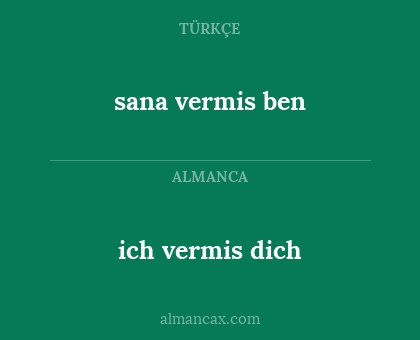 sana vermis ben - ich vermis dich