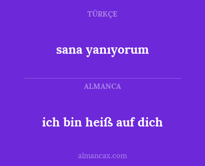 sana yanıyorum - ich bin heiß auf dich