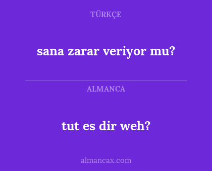 tut es dir weh? - sana zarar veriyor mu?