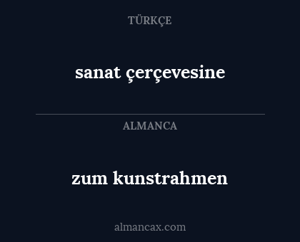 zum kunstrahmen - sanat çerçevesine