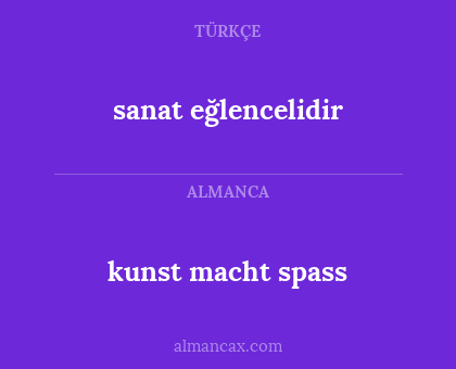 kunst macht spass - sanat eğlencelidir
