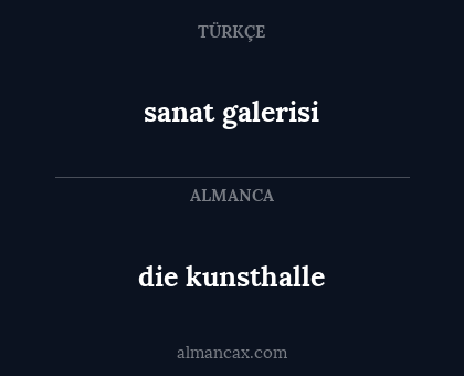 die kunsthalle - sanat galerisi