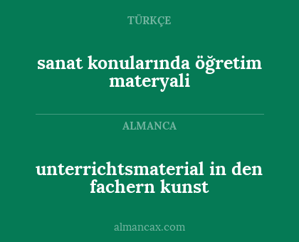 unterrichtsmaterial in den fachern kunst - sanat konularında öğretim materyali