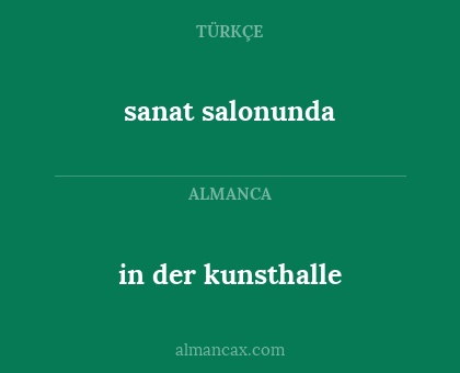 in der kunsthalle - sanat salonunda