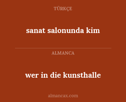 wer in die kunsthalle - sanat salonunda kim