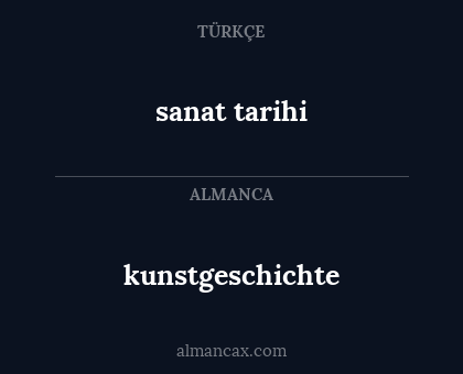 kunstgeschichte - sanat tarihi