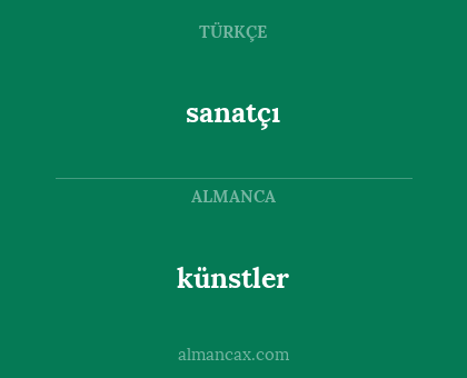 künstler - sanatçı