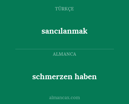 schmerzen haben - sancılanmak