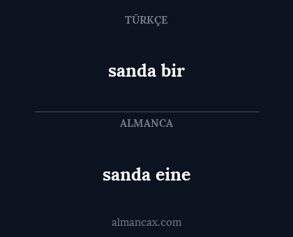sanda eine - sanda bir