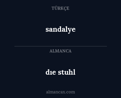 sandalye - dıe stuhl