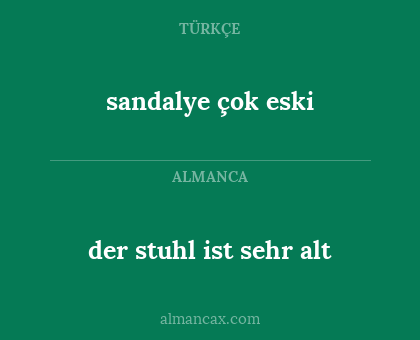 sandalye çok eski - der stuhl ist sehr alt
