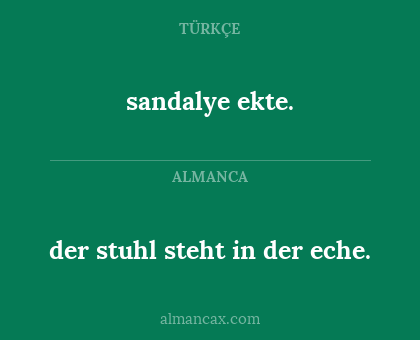 der stuhl steht in der eche. - sandalye ekte.