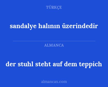 sandalye halının üzerindedir - der stuhl steht auf dem teppich