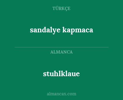 stuhlklaue - sandalye kapmaca