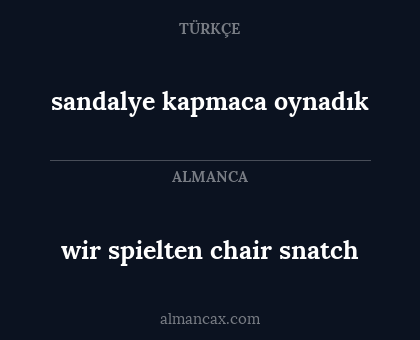 wir spielten chair snatch - sandalye kapmaca oynadık