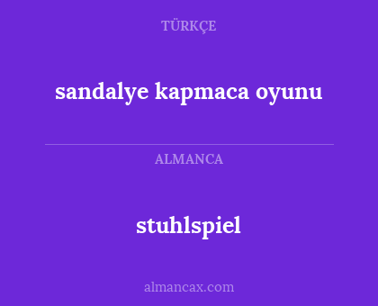 sandalye kapmaca oyunu - stuhlspiel