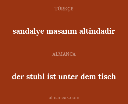 der stuhl ist unter dem tisch - sandalye masanın altindadir