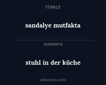 sandalye mutfakta - stuhl in der küche