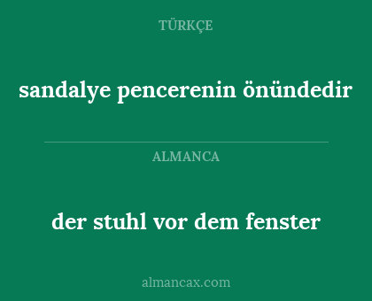 sandalye pencerenin önündedir - der stuhl vor dem fenster