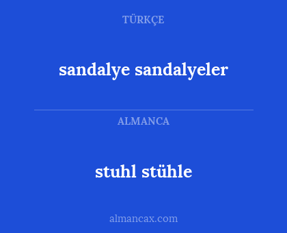 stuhl stühle - sandalye sandalyeler