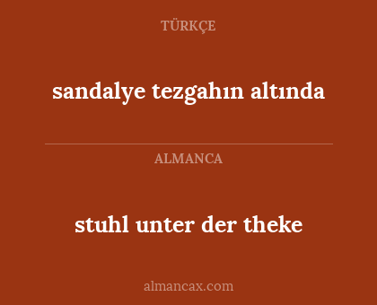 stuhl unter der theke - sandalye tezgahın altında