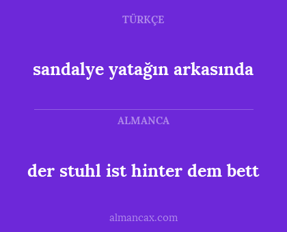 sandalye yatağın arkasında - der stuhl ist hinter dem bett