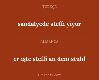 er işte steffi an dem stuhl - sandalyede steffi yiyor