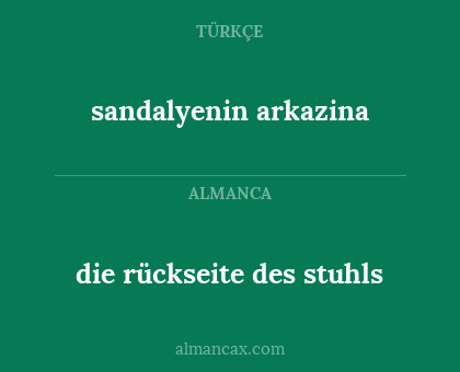 die rückseite des stuhls - sandalyenin arkazina