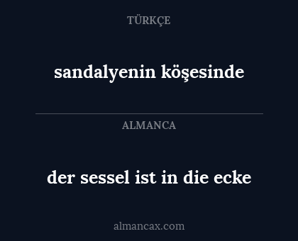 sandalyenin köşesinde - der sessel ist in die ecke