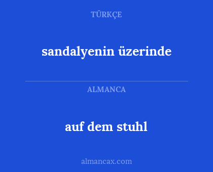 sandalyenin üzerinde - auf dem stuhl