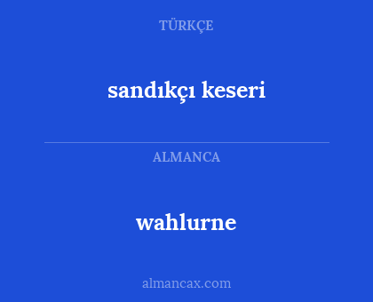 wahlurne - sandıkçı keseri