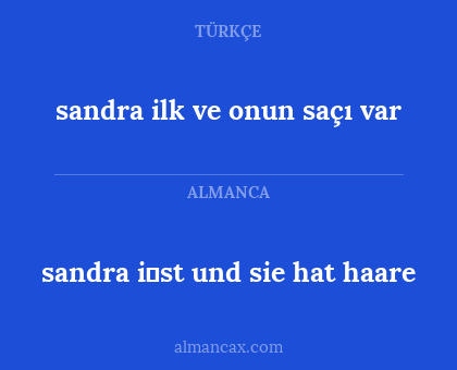 sandra i̇st und sie hat haare - sandra ilk ve onun saçı var