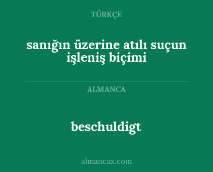 beschuldigt - sanığın üzerine atılı suçun işleniş biçimi