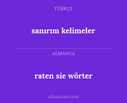 raten sie wörter - sanırım kelimeler