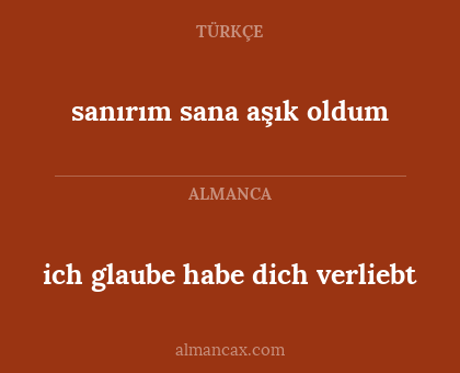 sanırım sana aşık oldum - ich glaube habe dich verliebt