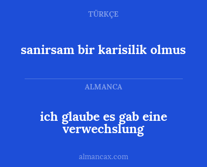 ich glaube es gab eine verwechslung - sanirsam bir karisilik olmus