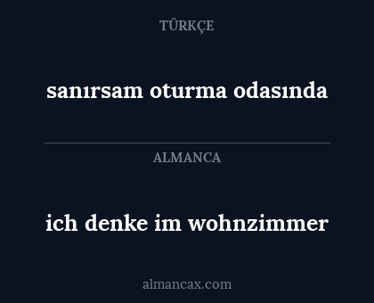 ich denke im wohnzimmer - sanırsam oturma odasında