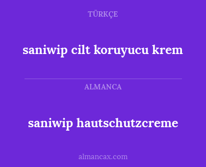 saniwip hautschutzcreme - saniwip cilt koruyucu krem