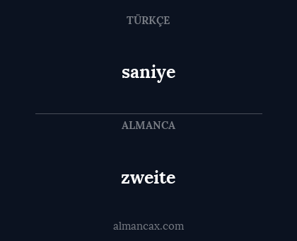 saniye - zweite
