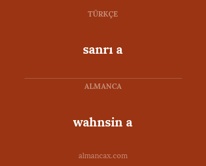 wahnsin
a - sanrı a