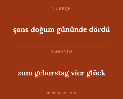 zum geburstag vier glück - şans doğum gününde dördü