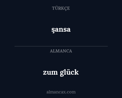 şansa - zum glück
