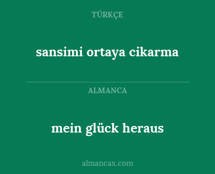 sansimi ortaya cikarma - mein glück heraus